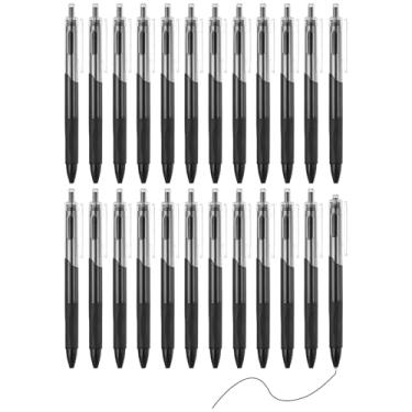 Imagem de PATIKIL Pacote com 24 canetas retráteis de 0,5 mm, canetas esferográficas retráteis, ponta fina, escrita suave, fofa, para escritório, casa, diário, caderno, preto, pacote com 24