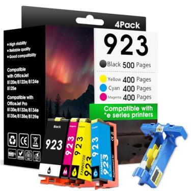 Imagem de Cartuchos de tinta 923XL 923 sem chip de alto rendimento adequados para HP 923 cartuchos de tinta 923XL para OfficeJet Pro 8130e 8135e 8139e 8138e 8120e 8122e 8124e (pacote com 4, preto ciano magenta