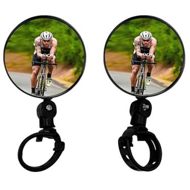 Imagem de Suporte de guidão para espelho de bicicleta, espelho de bicicleta elétrica para guidão, lente de vidro HD, espelhos retrovisores de bicicleta, transparentes e ajustáveis de 360° para bicicletas e