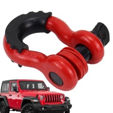 Imagem de Shakven Manilha de guincho de reboque, manilhas de reboque para caminhões,Arruela isoladora de manilha 3/4 para cinta de reboque | Grandes manilhas de 41887 libras de força de ruptura gancho de