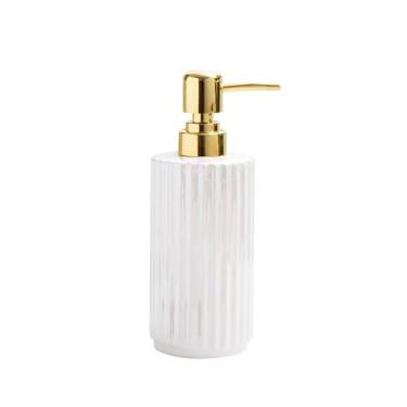 Imagem de Dispensador de sabão Dispensador de sabonete cerâmica para banheiro e cozinha, ideal para loções, óleos essenciais, sabonetes líquidos xampus(Branco)