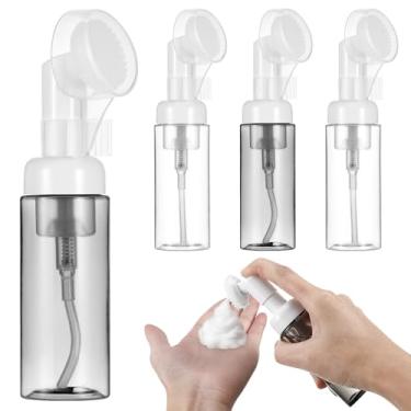 Imagem de TOYANDONA Conjunto de 4 Frascos Dispensadores de Espuma de 60ml (2oz) para Espuma Facial, Com Escova Aplicadora. Ideais para Sabonete Líquido, Limpador de Cílios E Shampoo, Perfeitos para Viagens.
