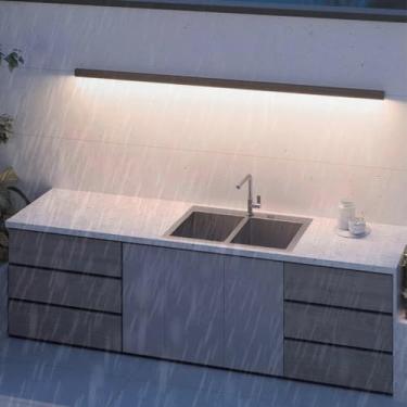 Imagem de LED Outdoor Arandela IP65 à prova d'água Alumínio Arandelas Moderno Minimalista Longo Jardim Iluminação de Parede Interior/Exterior para Escada Corredor Terraço Varanda (Luz Neutra Preta, 180 cm)