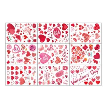 Imagem de ABOOFAN 9 Folhas de Adesivos de Janela Em Pvc Com Corações para O Dia Namorados, Removíveis, para Decoração de Casa E Escritório, Ideal para O Dia Namorados, Casamento E Aniversário.