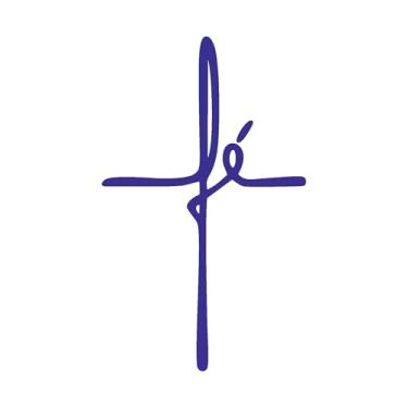 Imagem de Adesivo FÉ – Decalque Religioso – símbolo Cristão para Carro, Capacete, Notebook (AZUL MARINHO, 34x55,7cm)