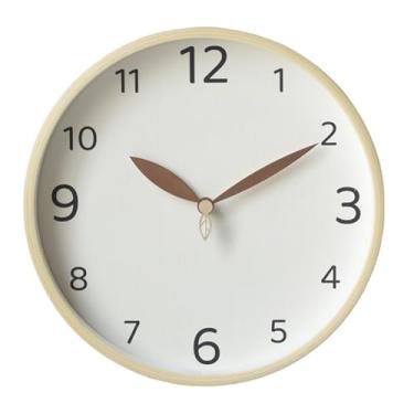 Imagem de Relógio de parede Relógio de parede silencioso estilo retrô para sala estar em madeira, alimentado por bateria para decoração de casa