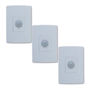 Imagem de Sensor de Presença 180° com Fotocélula de Embutir 4x2 – Automação de Iluminação e Economia de Energia Residencial e Comercial 3 unidades