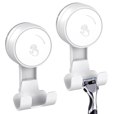 Imagem de LUXEAR Ganchos de sucção potentes ganchos de ventosa a vácuo - pacote com 2 lâminas brancas