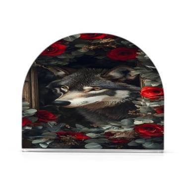 Imagem de Qilmy Porta-guardanapos rosa lobo para mesas - porta-guardanapos para cozinha, porta-guardanapos de mesa, porta-guardanapos de coquetel, porta-guardanapos moderno, guardanapos de papel647