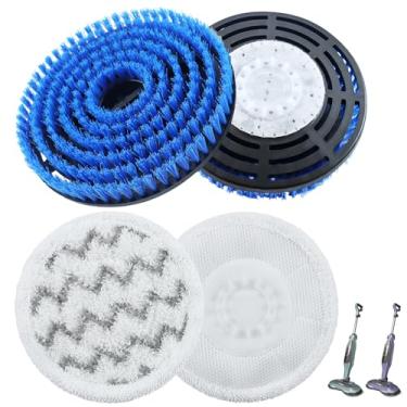 Imagem de Cabeça de escova para esfregão a vapor Shark S7000/S7001/S8201 Series substituição de almofadas de esfregão a vapor - cabeças de escova com cerdas de nylon, pisos de madeira e azulejo de limpeza