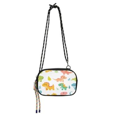 Imagem de STAYTOP Bolsa transversal pequena de dinossauro de desenho animado para mulheres e homens, mini bolsa de viagem - dinossauro de desenho animado