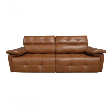 Imagem de Sofá Retrátil E Reclinável De Couro Queen 2,20 M Brown - Mempra Design