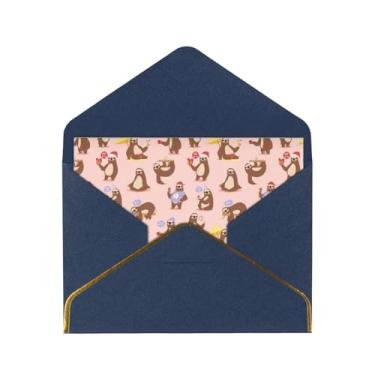 Imagem de Cartões de felicitações com estampa de preguiça fofa para todas as ocasiões, convites de festa de aniversário de casamento, 12,7 x 15,2 cm