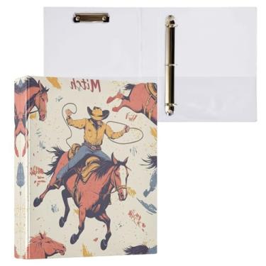 Imagem de STAYTOP Desert America Troops Cowboy Organizador de fichário redondo, fichário de 3 anéis com prancheta (carta A4), fichário fofo para material de escritório escolar