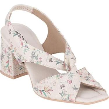 Imagem de Sandália Salto Bloco Alto Flavia Calce Perfeito Conforto 626010 Piccadilly  Off White-Feminino