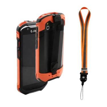 Imagem de Capa protetora para Zebra TC51 TC52 TC56 TC57 TC510K com alça de mão e alça de pescoço – Capa de bota robusta compatível com scanners de código de barras portáteis Zebra (laranja)