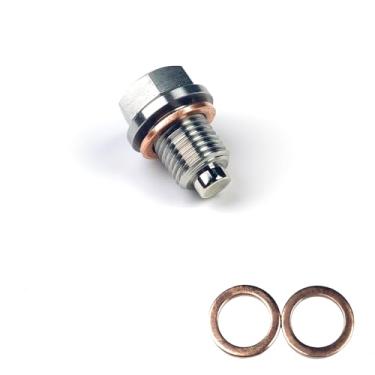 Imagem de LIDABATON Parafuso de drenagem de óleo magnético de aço inoxidável, compatível com Toyota, Nissan e outros modelos, pode substituir parafusos originais. (M12×1.25P-H17)