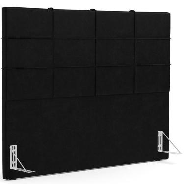Imagem de Cabeceira Cama Box Casal 140 Cm Roma W01 Couríssimo Preto - Lyam