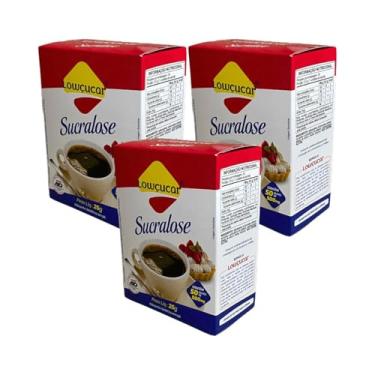 Imagem de Lowçucar Kit 3 Adoçante Dietético Em Pó Sucralose 50 Sachês