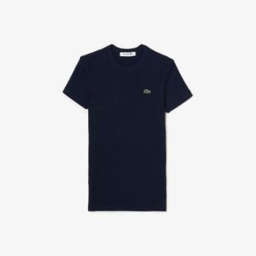 Imagem de Camiseta Lacoste Algodão Canelada com Caimento Ajustado Feminina-Feminino