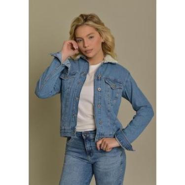 Imagem de Jaqueta Jeans Feminina Trucker Forrada Dialogo Jeans-Feminino