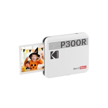 Imagem de KODAK Impressora fotográfica portátil Mini 3 Retro 4PASS (7,6 x 7,6 cm) + 8 folhas, branca