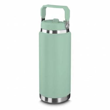 Imagem de Garrafa Térmica Parede Dupla em Aço Inox 900ml com Alça - Cor Verde