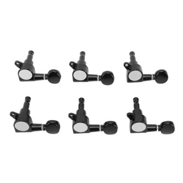 Imagem de LiebeWH Afinadores de Travamento de Guitarra Acústica, 6 Pinos de Afinação Fechados Em Linha, Conjunto Com Arruela de Porca e Parafuso para Guitarras Elétricas, Mão Direita, Preto