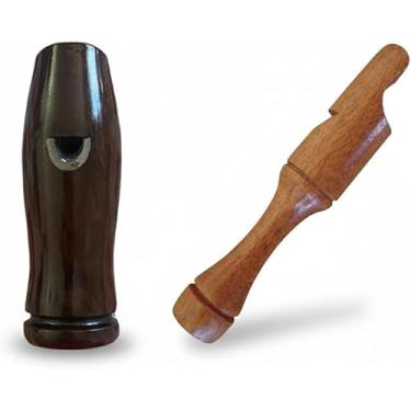 Imagem de Apito Inhambu Açu 09 + Apito Macuco 17 Pios em madeira profissionais