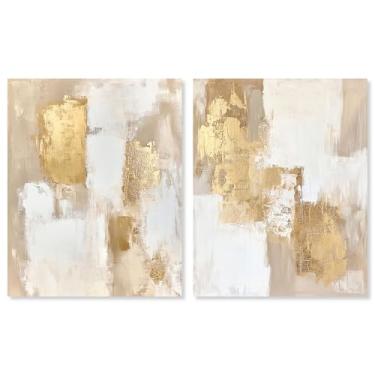 Imagem de Golden Enigma Impressão em Tela Boho Decoração de Parede Conjunto de 2 por Art Remedy, Galeria Embrulhada, 20 x 24