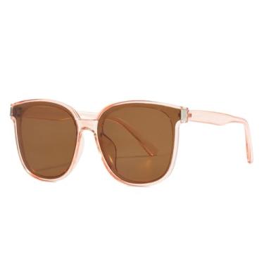 Imagem de Óculos de Sol Femininos com Armação Pequena e Rebites, Proteção UV400, Ideais para Esportes ao Ar Livre, Corrida e Ciclismo, Cor Marrom Champagne