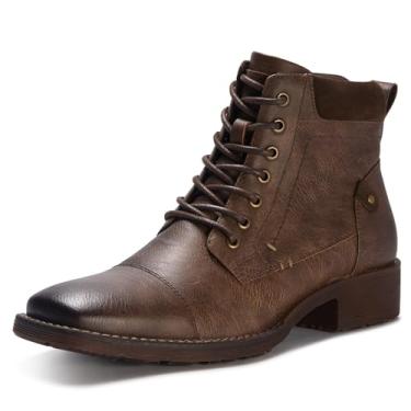 Imagem de TruVeld Botas masculinas casuais para motocicletas masculinas botas de combate Botines Para Hombre, Marrom, 42