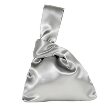 Imagem de Bolsa feminina de cetim para noite bolsa clutch mini bolsa pequena bolsa de pulso bolsa de festa de casamento, A - prata