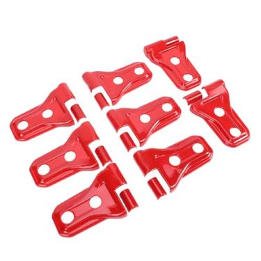 Imagem de HUIOP Guarnição da Capa Protetora da Dobradiça Porta, Elegante Substituição Guarnição Tampa Dobradiça Porta Lateral para JL JLU Unlimited Sport Sahara Freedom, Oferece (Vermelha)