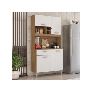 Imagem de Armário de Cozinha Compacta Demobile Malta 4 Portas - Demóbile, Amêndo