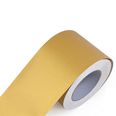 Imagem de Faixa de borda de parede autoadesiva de 5 metros, decoração de borda de parede, painéis de parede de PVC, borda de teto, moldura de porta, linha de cintura, decoração de interiores (ouro fosco, 20 cm