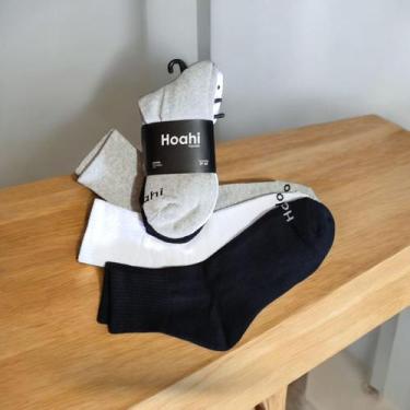 Imagem de Kit 6 Meias Hoahi Cano Médio Algodão 39/43 Adulto, Branco, Preto, Cinz