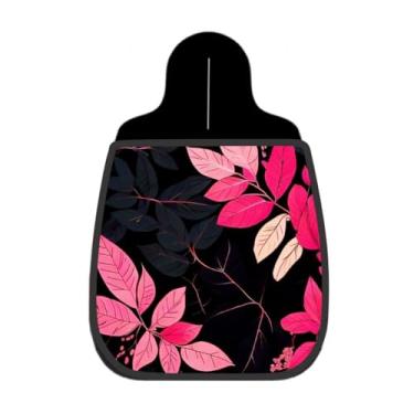 Imagem de Lixeira De Carro Organizador Lixinhocar Folhagem Pink Fundo Preto