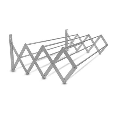 Imagem de Varal de Parede Sanfonado 70 cm em Alumínio - ST INDÚSTRIA