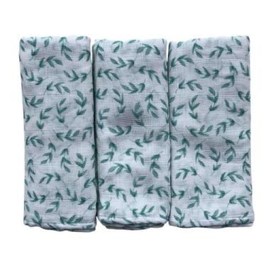 Imagem de Fralda estampada bebe com bainha de tecido 100% algodão camada dupla k