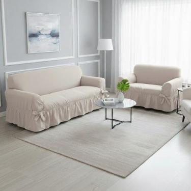 Imagem de Capa De Sofá 2 E 3 Lugares Tecido Gorgurão Maquinetado - - Campari Ind