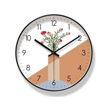 Imagem de Relógio de parede para quarto silencioso, segundo relógio de quartzo, relógio de parede, casa, sala de estar, relógio simples, relógio de parede para quarto (A)