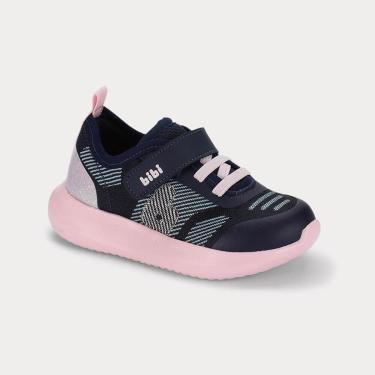 Imagem de Tênis Infantil Bibi Flash Azul Marinho com Rosa-Feminino