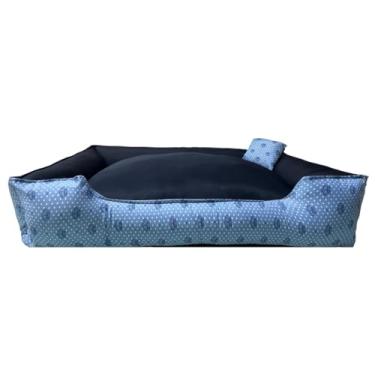 Imagem de Caminha Casinha Pet Grande para Cachorro e Gato – Conforto Luxuoso com Fundo Impermeável e Enchimento Removível (Azul,EXG - 90X70)