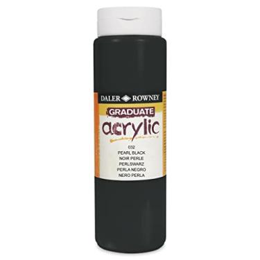 Imagem de Daler-Rowney Tinta acrílica graduada, preto pérola, 500 ml - Materiais de pintura acrílica para artistas e estudantes - Tintas acrílicas para painéis, telas, papel e mais - Tintas de arte para