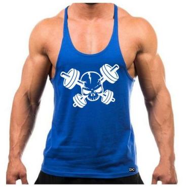 Imagem de Camiseta Regata Cavada Masculino Academia Treino Estampa Caveira - DUM