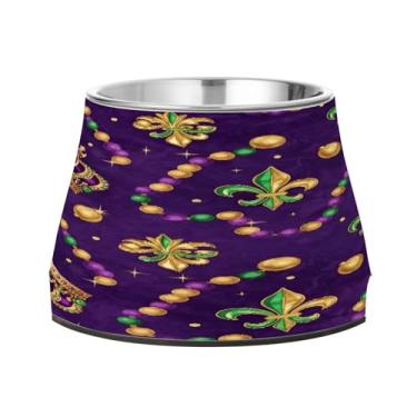 Imagem de CEBUGI Tigelas de aço inoxidável para cães e gatos, resistentes à ferrugem, removíveis, para animais de estimação elevadas, antiderrapantes para alimentação de cães e gatos, elementos de carnaval