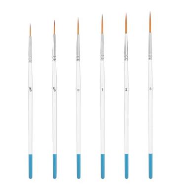 Imagem de Pincel de ponta fina, 6 pincéis altamente flexíveis extralongos com ponta fina para modelo, dedo, aquarela, acrílico e pintura em miniatura