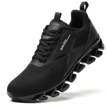 Imagem de DEELOG Tênis de corrida feminino, confortável, tênis de caminhada, tênis de trilha, Todo preto 01, 38