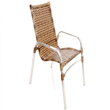 Imagem de Cadeira Emily Em Alumínio E Fibra Sintética Capuccino